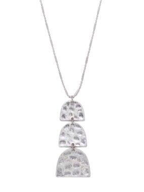 Semi-Circle Tiered Hammered Pendant/Necklace (NWT)